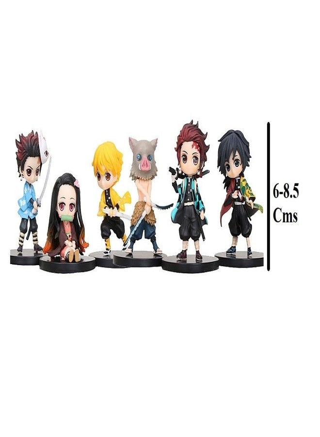 Trunkin | Demon Slayer Set of 6 Model B 6-8.5 Cms Action Figure | Kimetsu No Yaiba Anime Figure Nezuko Tanjiro Zenitsu Inosuke Giyu Weeb Manga Collectible | Figurine - Image 3